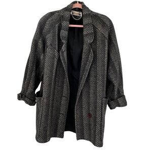 Vintage 1980s double breasted wool coat oversized size medium